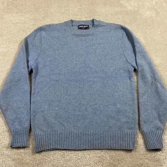 VTG Robert Bruce Sweater Mens L Blue Heather Crewneck Pullover Made USA Menswear - Picture 1 of 8